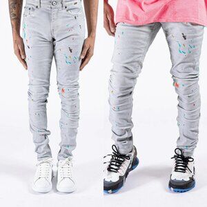 Serenede Zenos Word Paint Splash Distressed Jeans